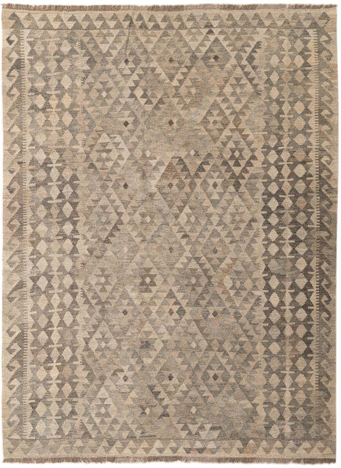 Detail image of 6' 1 x 8' Hand Woven Kilim Maymana Wool Rug