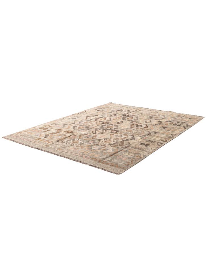 Detail image of 6' 2 x 8' Hand Knotted Kilim Maymana Wool Rug