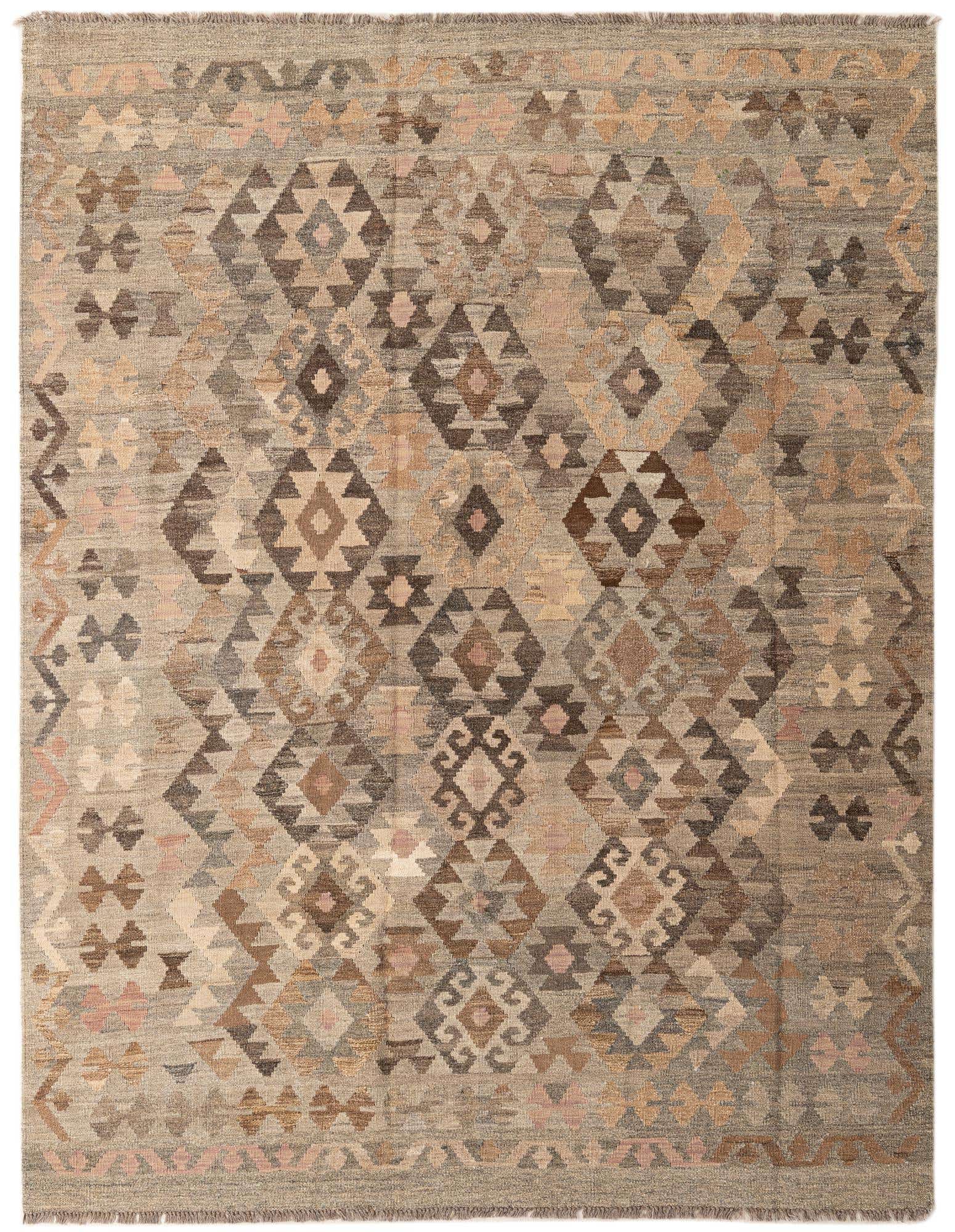6' 2 x 8' Hand Knotted Kilim Maymana Wool Rug