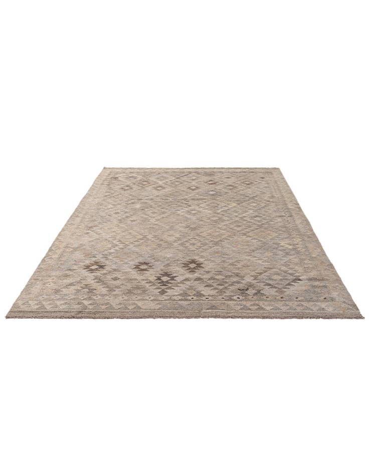 Detail image of 6' 2 x 9' 2 Hand Woven Kilim Maymana Wool Rug