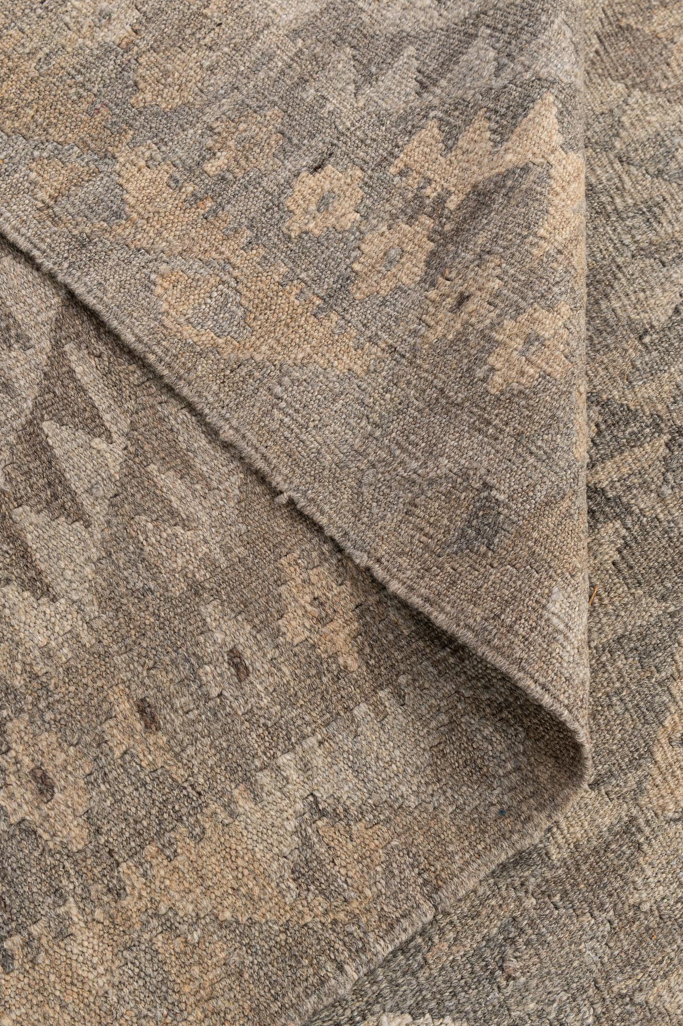 6' 2 x 9' 2 Hand Woven Kilim Maymana Wool Rug