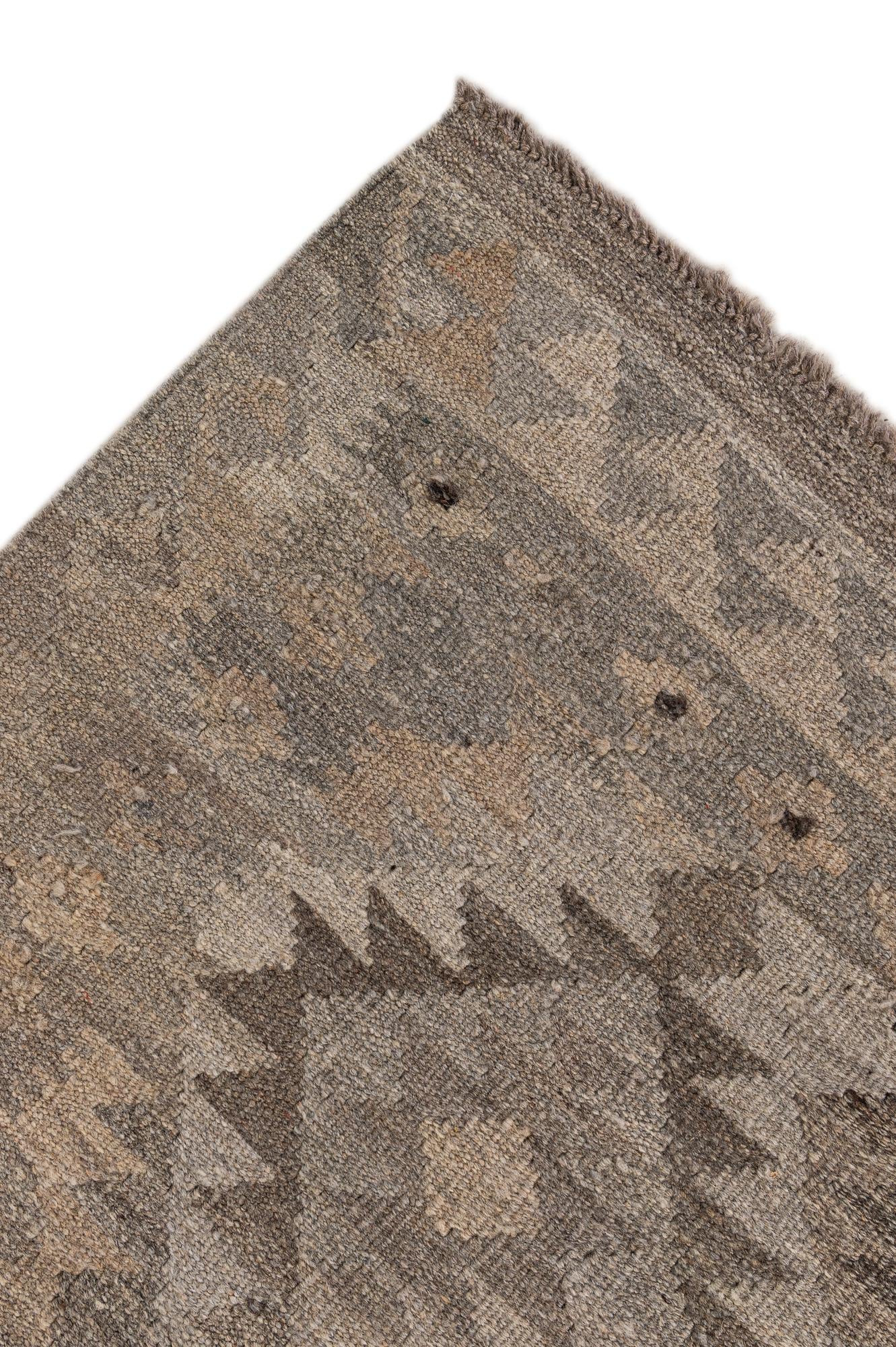 6' 2 x 9' 2 Hand Woven Kilim Maymana Wool Rug
