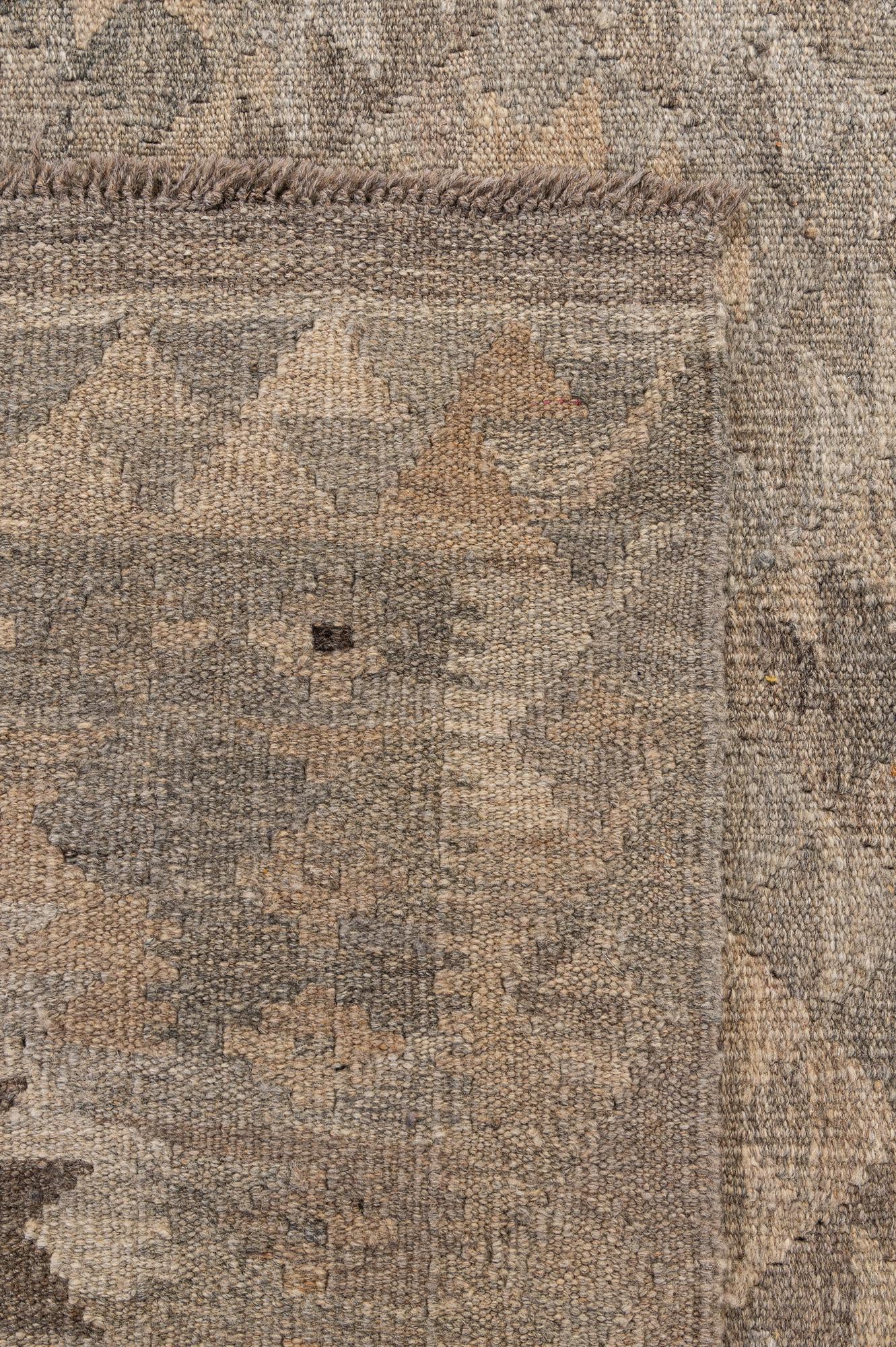 6' 2 x 9' 2 Hand Woven Kilim Maymana Wool Rug