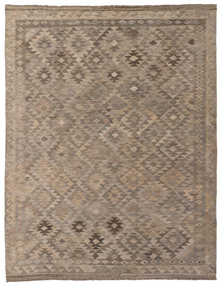 Detail image of 6' 2 x 9' 2 Hand Woven Kilim Maymana Wool Rug