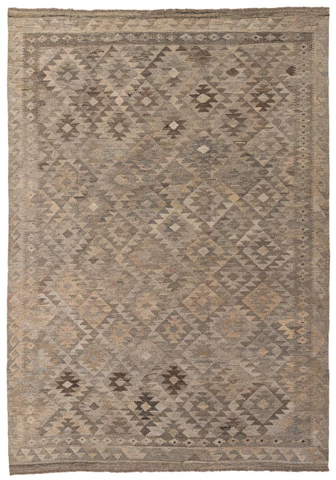 Detail image of 6' 2 x 9' 2 Hand Woven Kilim Maymana Wool Rug