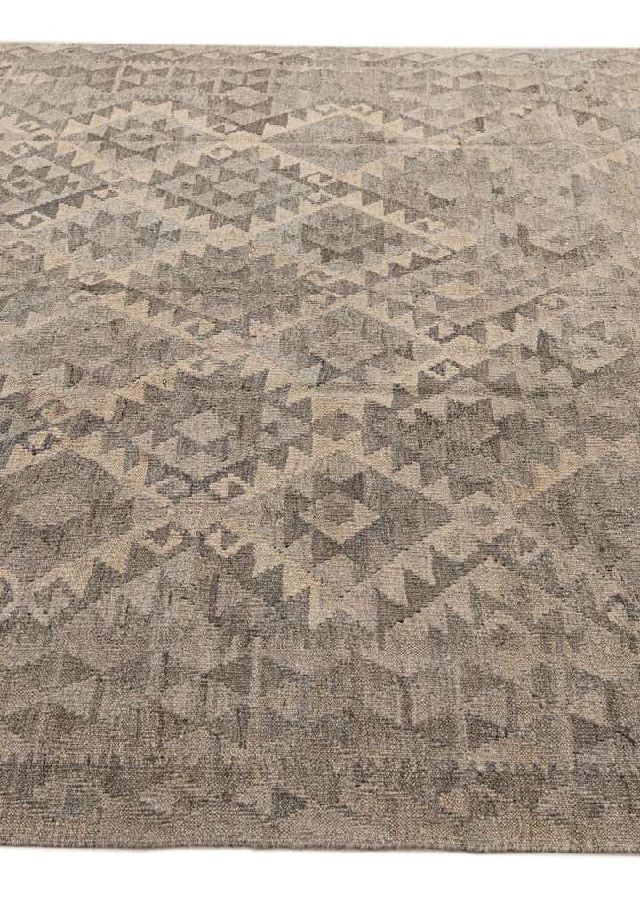 6' 4 x 9' 8 Hand Woven Kilim Maymana Wool Rug