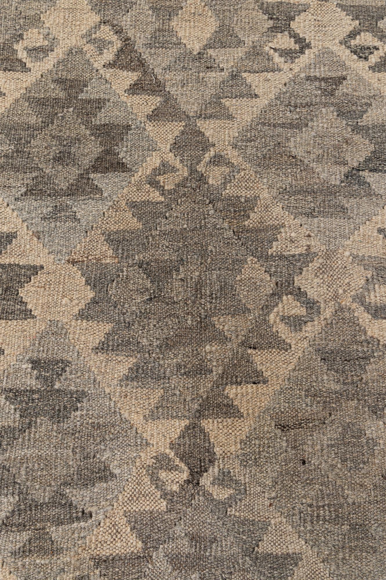 6' 4 x 9' 8 Hand Woven Kilim Maymana Wool Rug