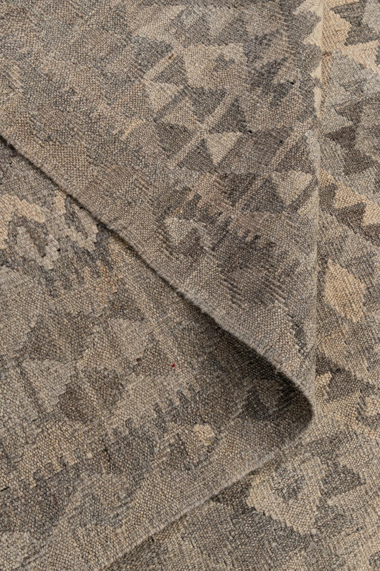 6' 4 x 9' 8 Hand Woven Kilim Maymana Wool Rug