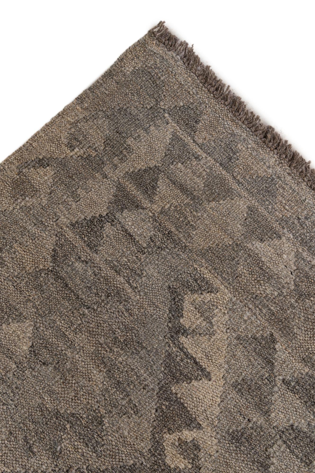6' 4 x 9' 8 Hand Woven Kilim Maymana Wool Rug