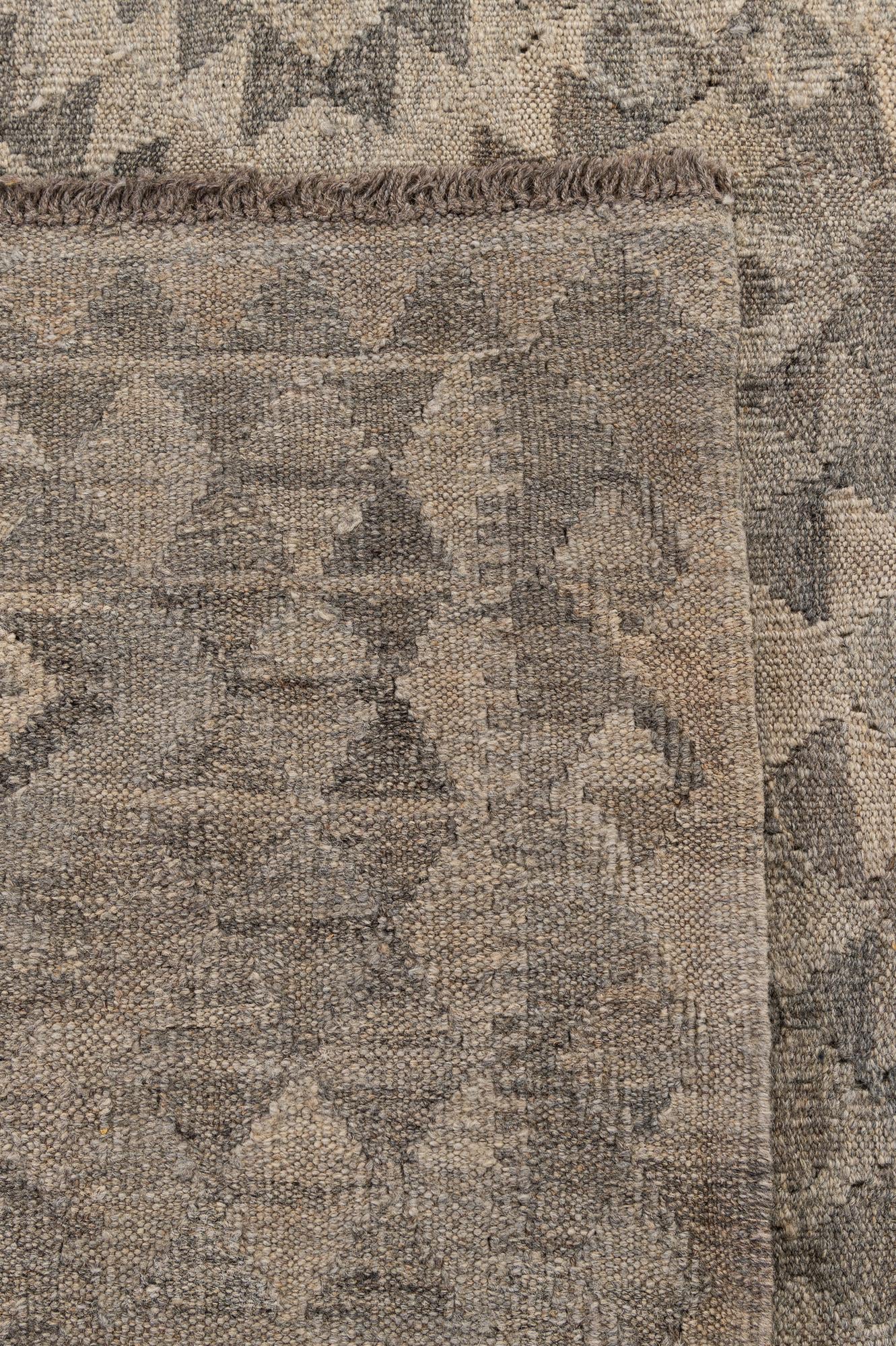 6' 4 x 9' 8 Hand Woven Kilim Maymana Wool Rug