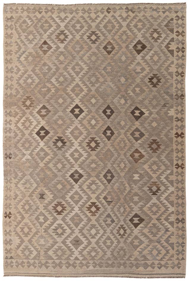 Detail image of 6' 6 x 9' 5 Hand Knotted Kilim Maymana Wool Rug