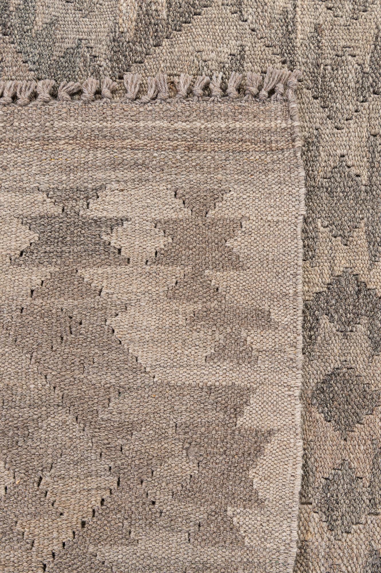 6' 4 x 9' 9 Hand Woven Kilim Maymana Wool Rug