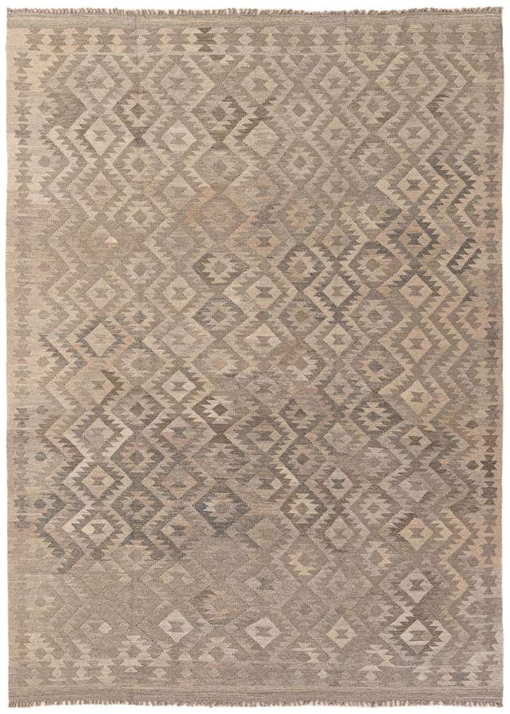 6' 4 x 9' 9 Hand Woven Kilim Maymana Wool Rug