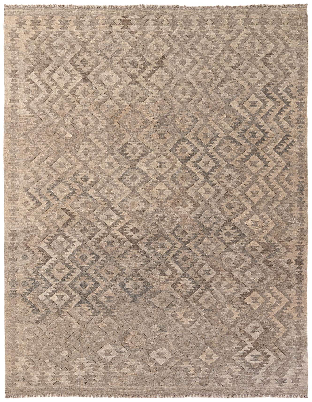 6' 4 x 9' 9 Hand Woven Kilim Maymana Wool Rug