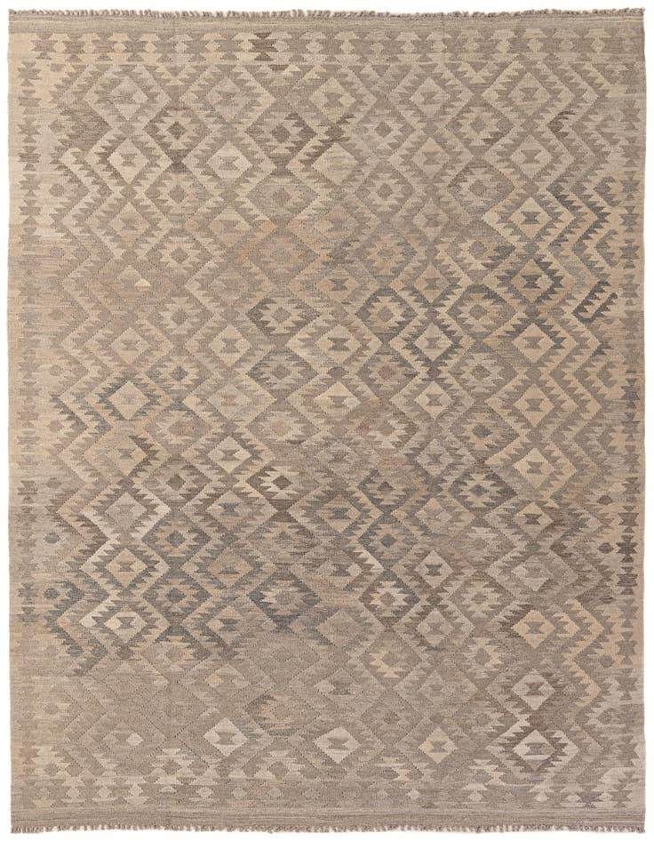 Detail image of 6' 4 x 9' 9 Hand Woven Kilim Maymana Wool Rug