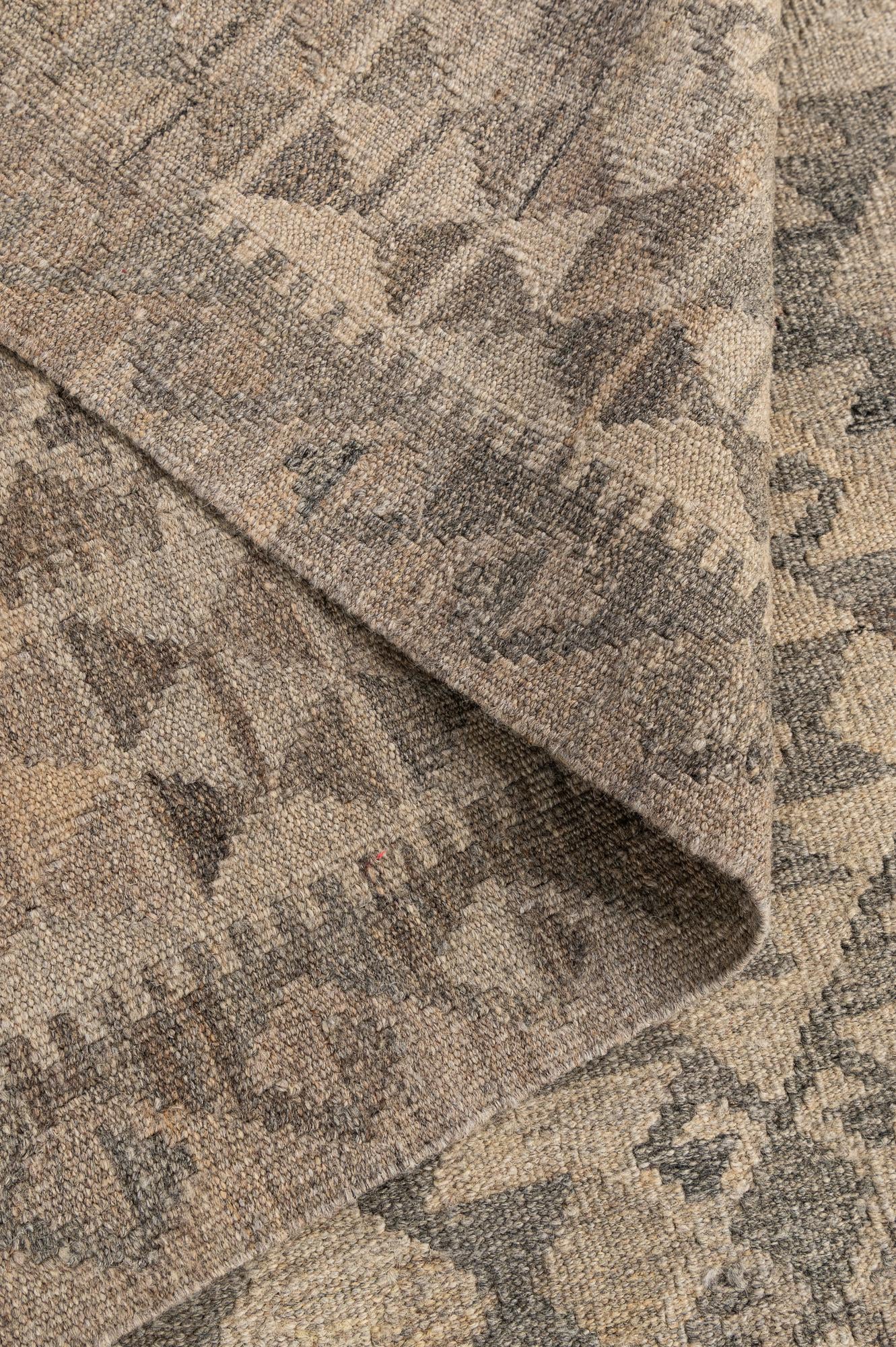 6' 5 x 9' 9 Hand Woven Kilim Maymana Wool Rug