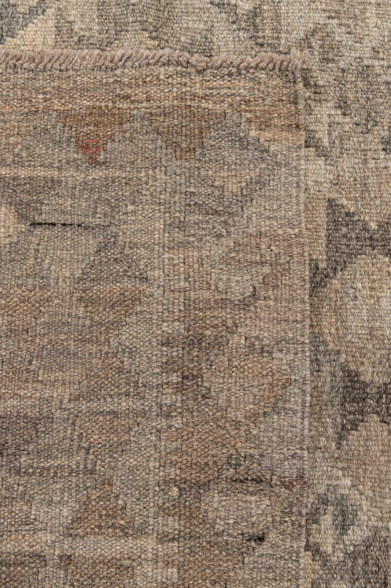 6' 5 x 9' 9 Hand Woven Kilim Maymana Wool Rug