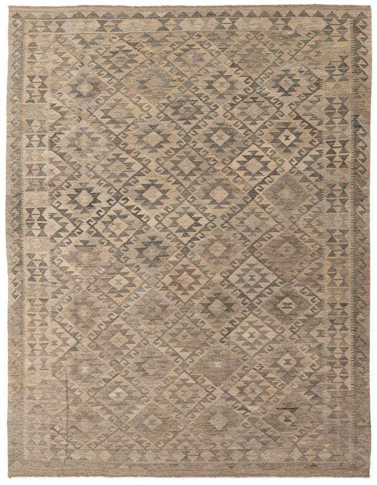 Detail image of 6' 5 x 9' 9 Hand Woven Kilim Maymana Wool Rug