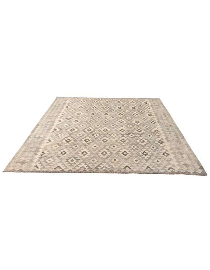 6' 10 x 9' 3 Hand Woven Kilim Maymana Wool Rug
