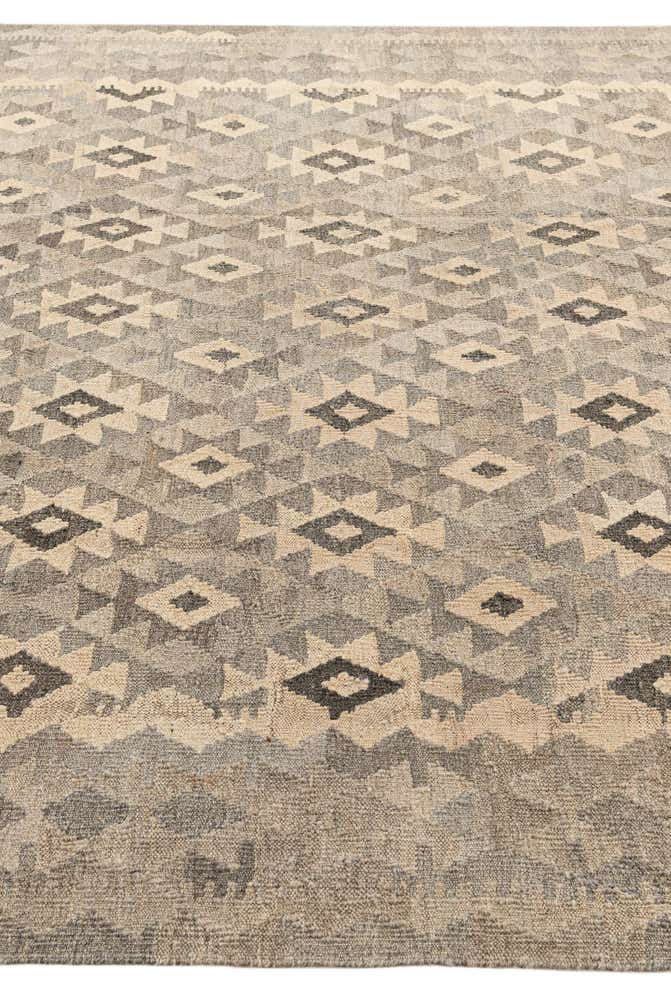 6' 10 x 9' 3 Hand Woven Kilim Maymana Wool Rug