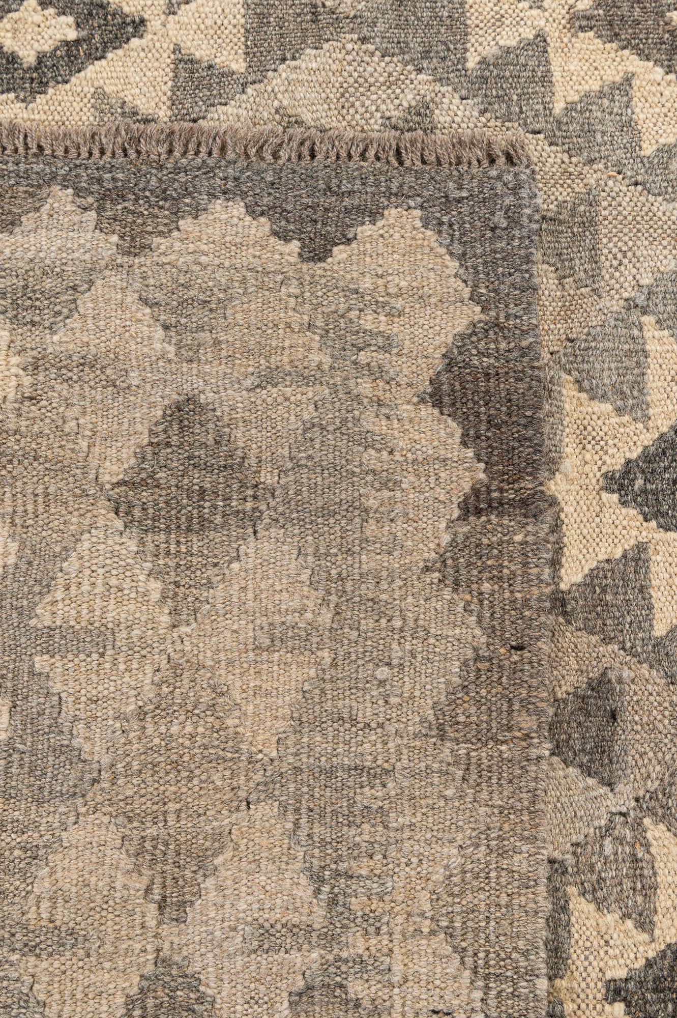 6' 10 x 9' 3 Hand Woven Kilim Maymana Wool Rug