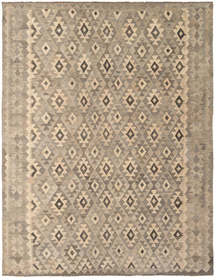 Detail image of 6' 10 x 9' 3 Hand Woven Kilim Maymana Wool Rug