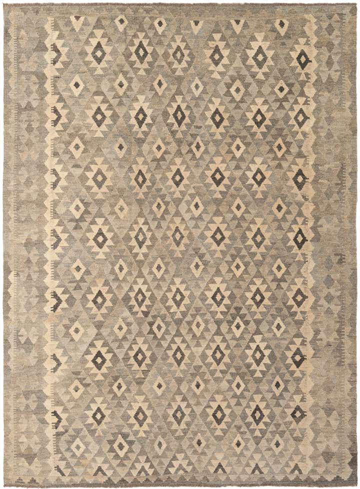 6' 10 x 9' 3 Hand Woven Kilim Maymana Wool Rug