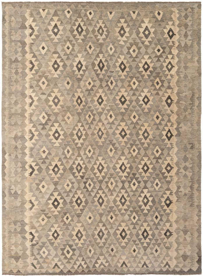 Detail image of 6' 10 x 9' 3 Hand Woven Kilim Maymana Wool Rug