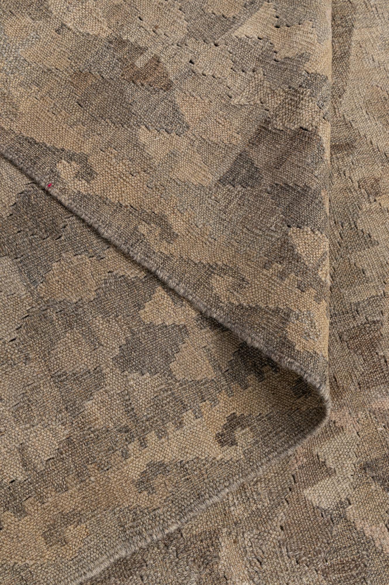 6' 8 x 9' 4 Hand Woven Kilim Maymana Wool Rug