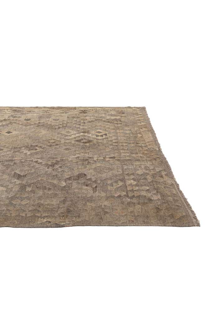6' 8 x 9' 4 Hand Woven Kilim Maymana Wool Rug