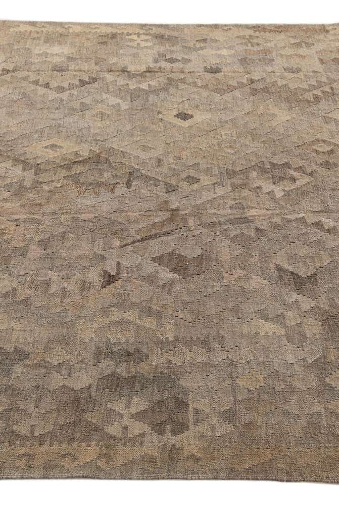 6' 8 x 9' 4 Hand Woven Kilim Maymana Wool Rug