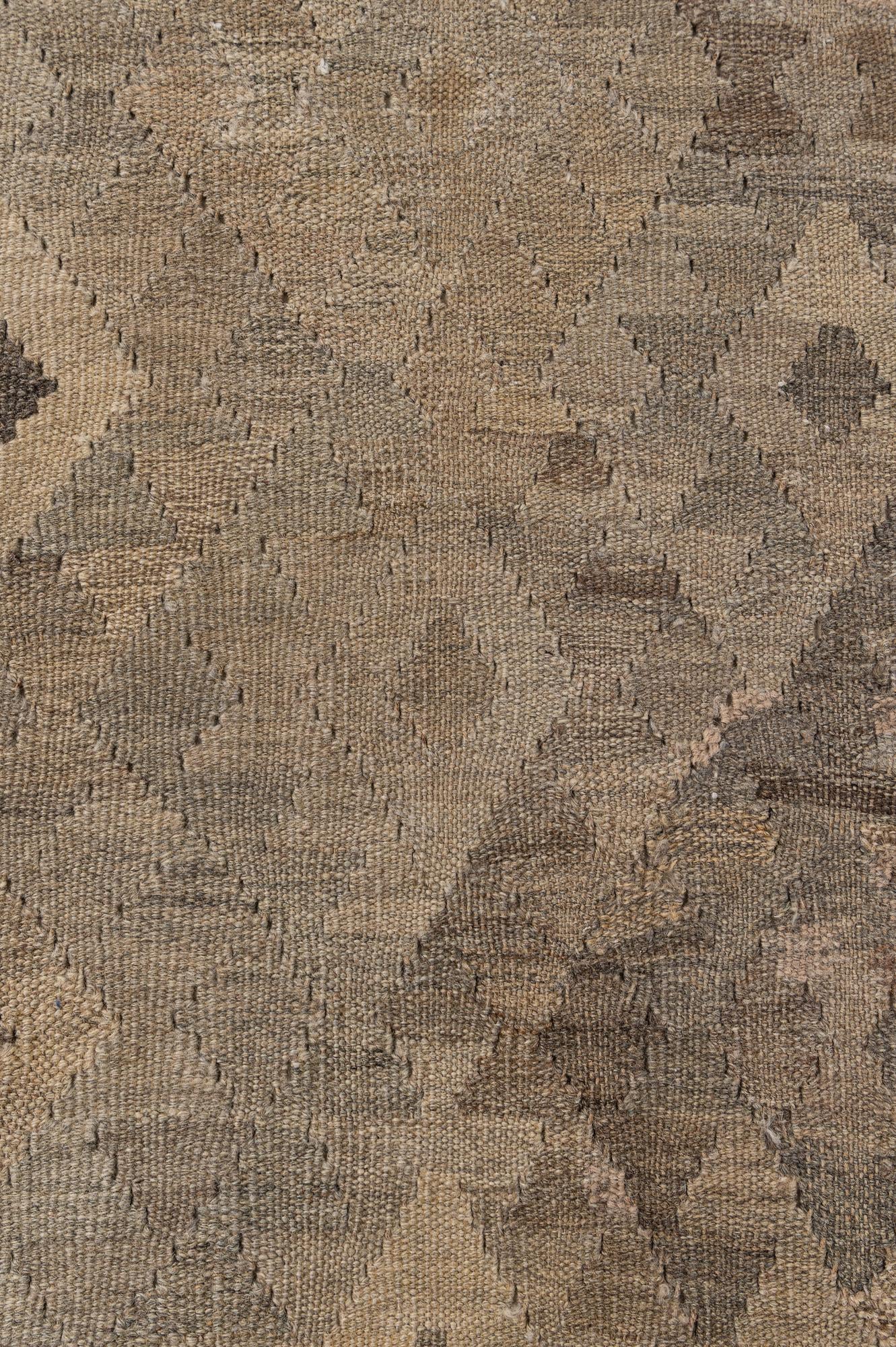 6' 8 x 9' 4 Hand Woven Kilim Maymana Wool Rug