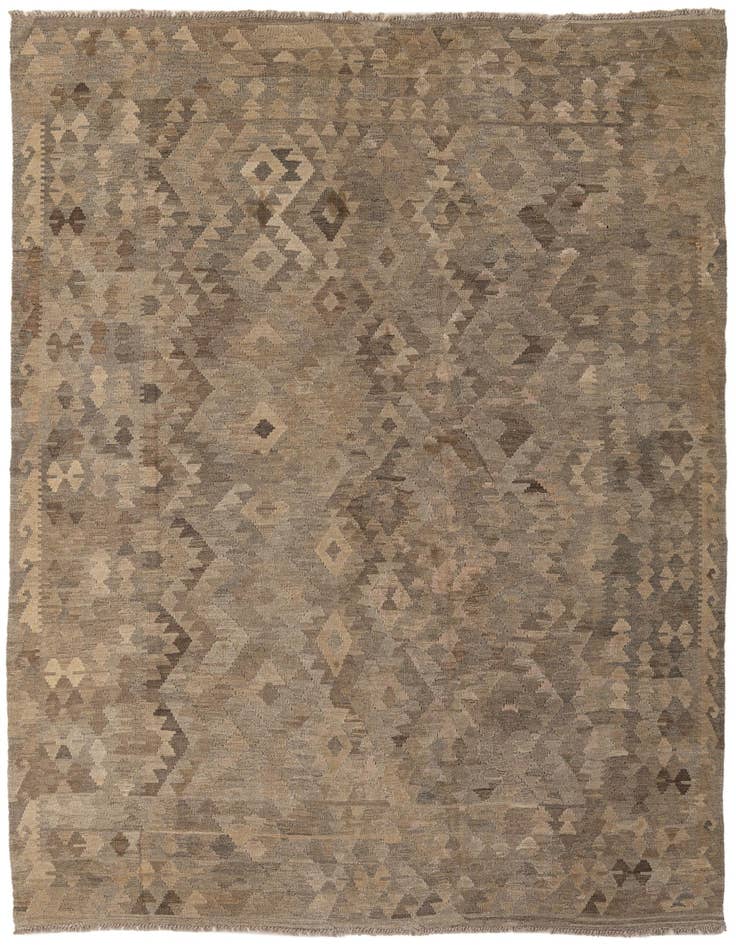 Detail image of 6' 8 x 9' 4 Hand Woven Kilim Maymana Wool Rug