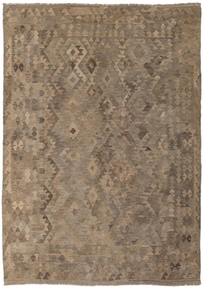 Detail image of 6' 8 x 9' 4 Hand Woven Kilim Maymana Wool Rug