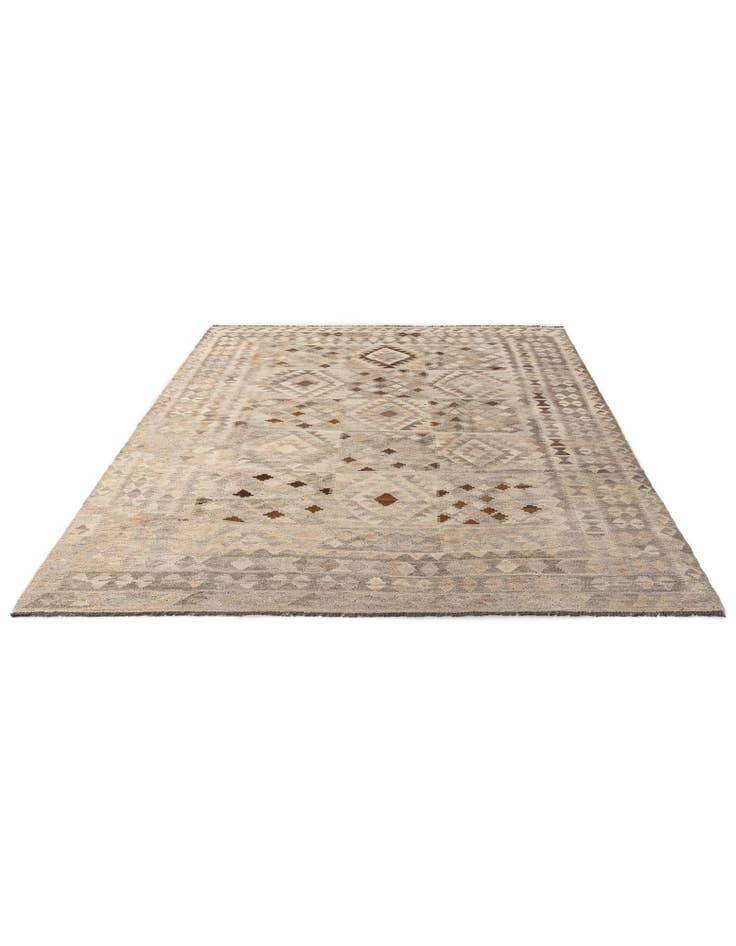 Detail image of 6' 6 x 9' 5 Hand Woven Kilim Maymana Wool Rug