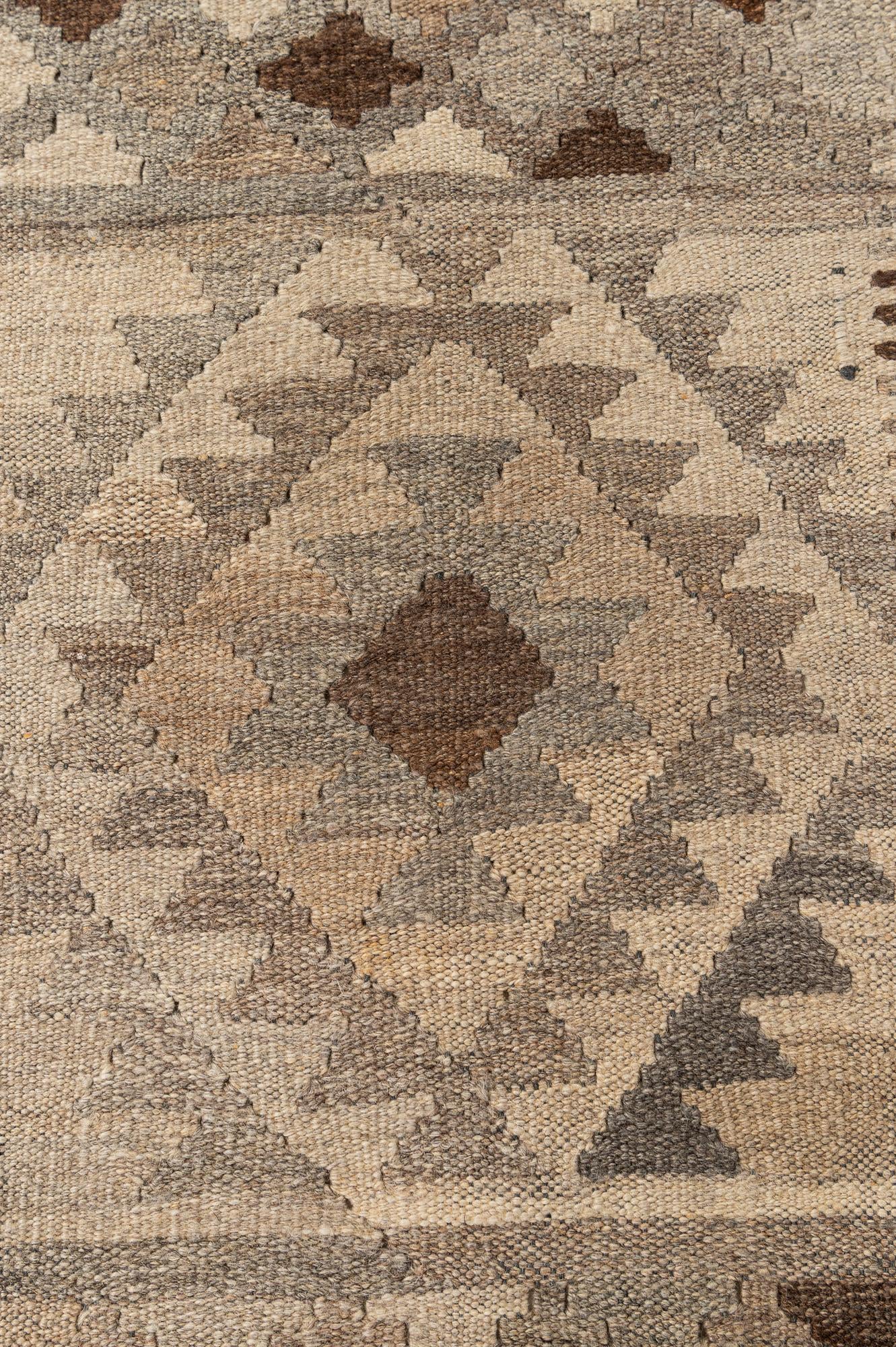 6' 6 x 9' 5 Hand Woven Kilim Maymana Wool Rug