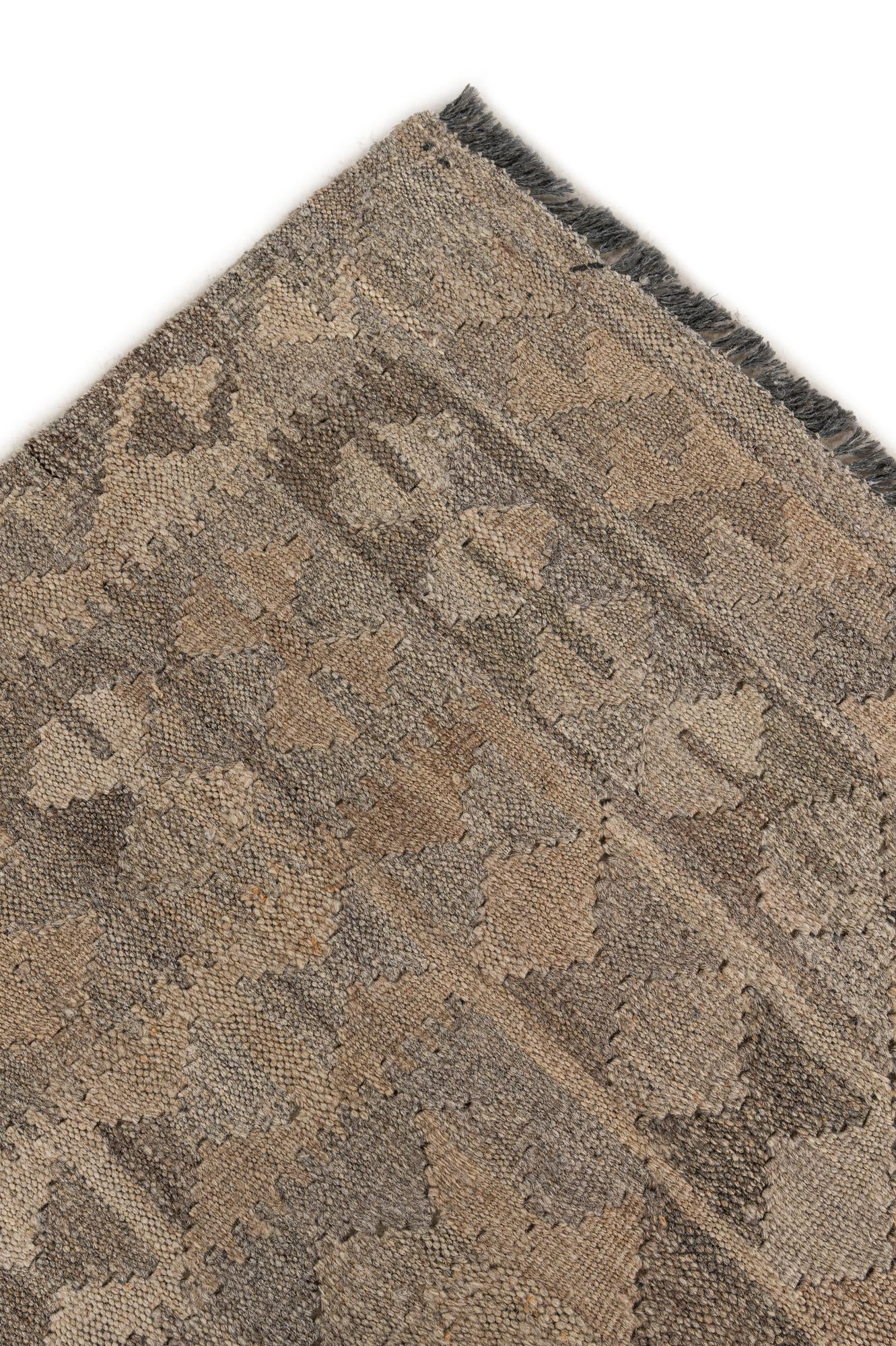6' 6 x 9' 5 Hand Woven Kilim Maymana Wool Rug