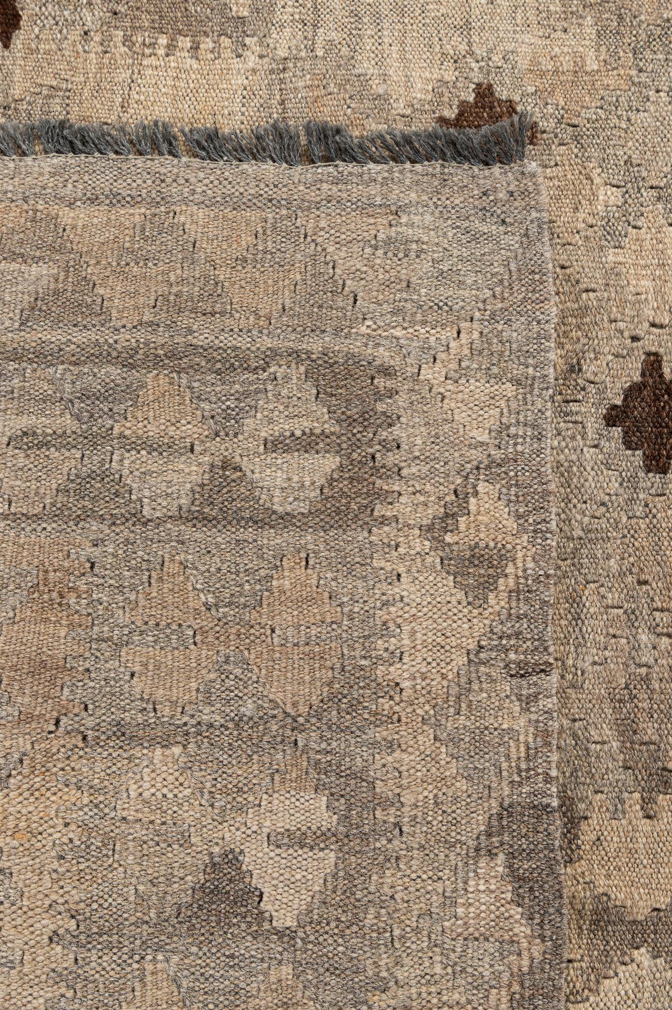 6' 6 x 9' 5 Hand Woven Kilim Maymana Wool Rug