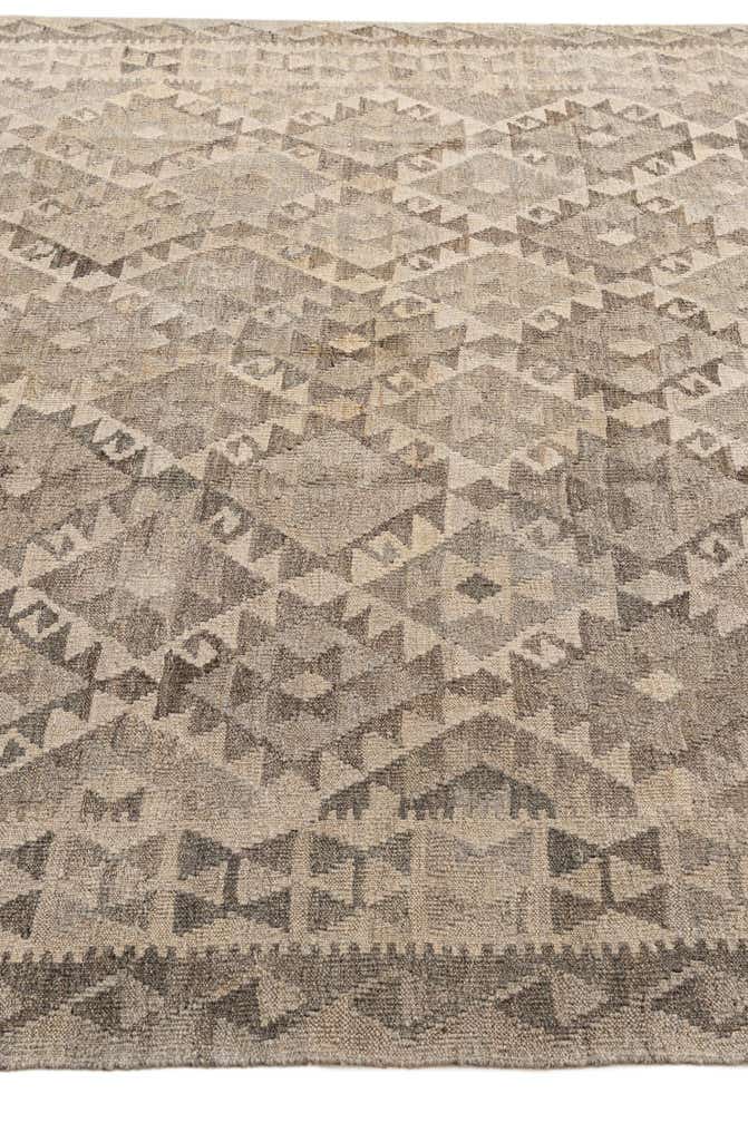 6' 9 x 9' 7 Hand Woven Kilim Maymana Wool Rug