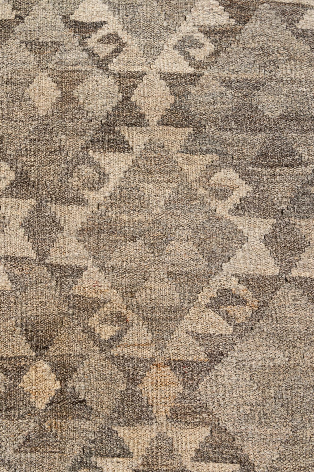 6' 9 x 9' 7 Hand Woven Kilim Maymana Wool Rug