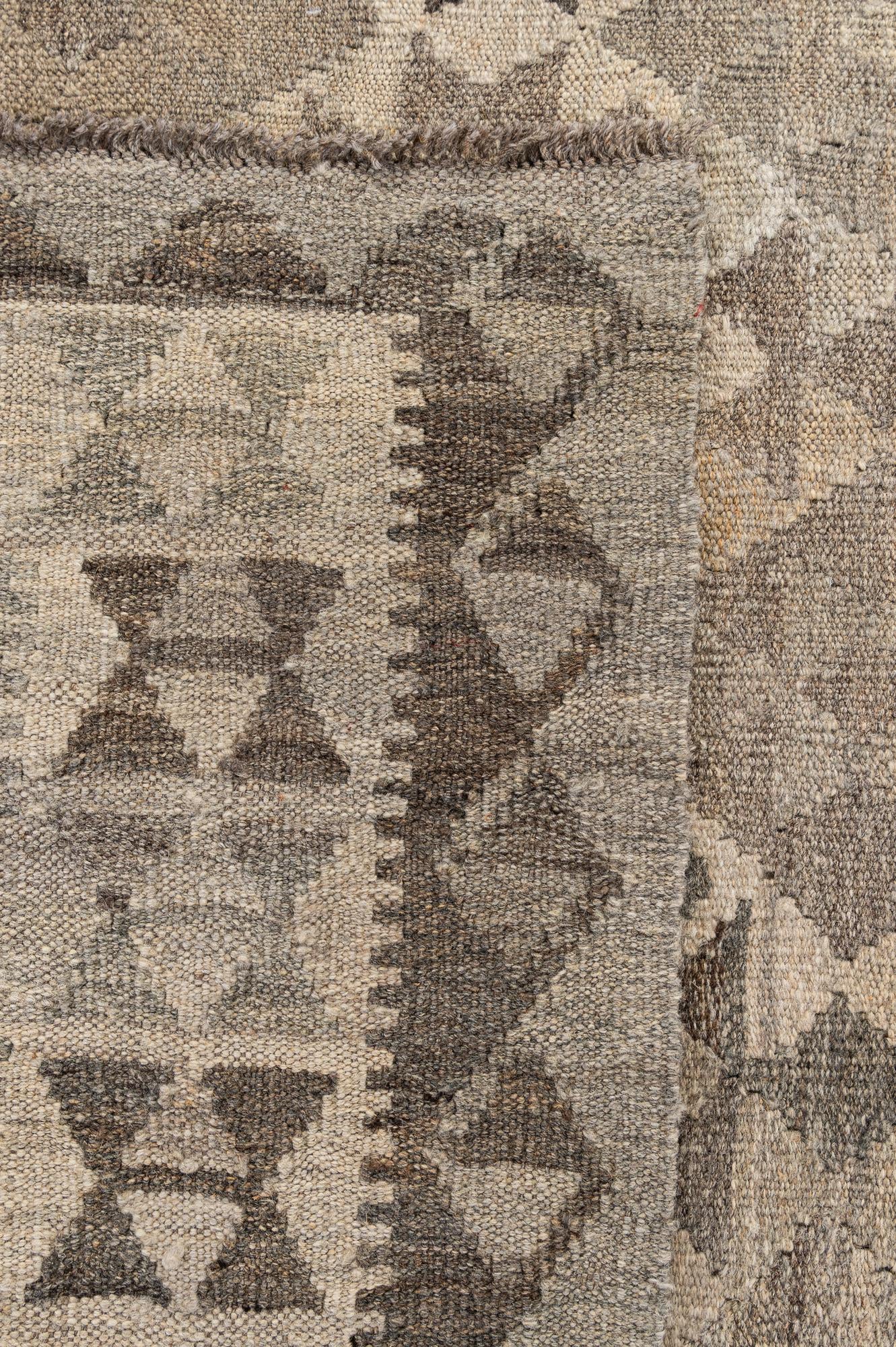 6' 9 x 9' 7 Hand Woven Kilim Maymana Wool Rug