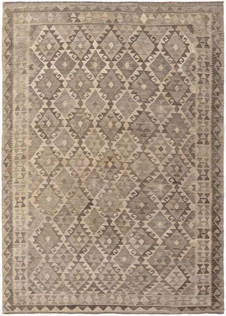 6' 9 x 9' 7 Hand Woven Kilim Maymana Wool Rug