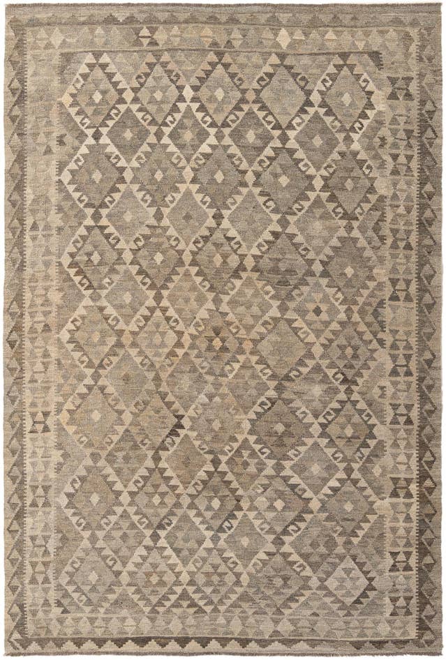 Detail image of 6' 9 x 9' 7 Hand Woven Kilim Maymana Wool Rug
