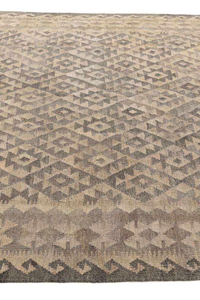 6' 8 x 9' 8 Hand Woven Kilim Maymana Wool Rug