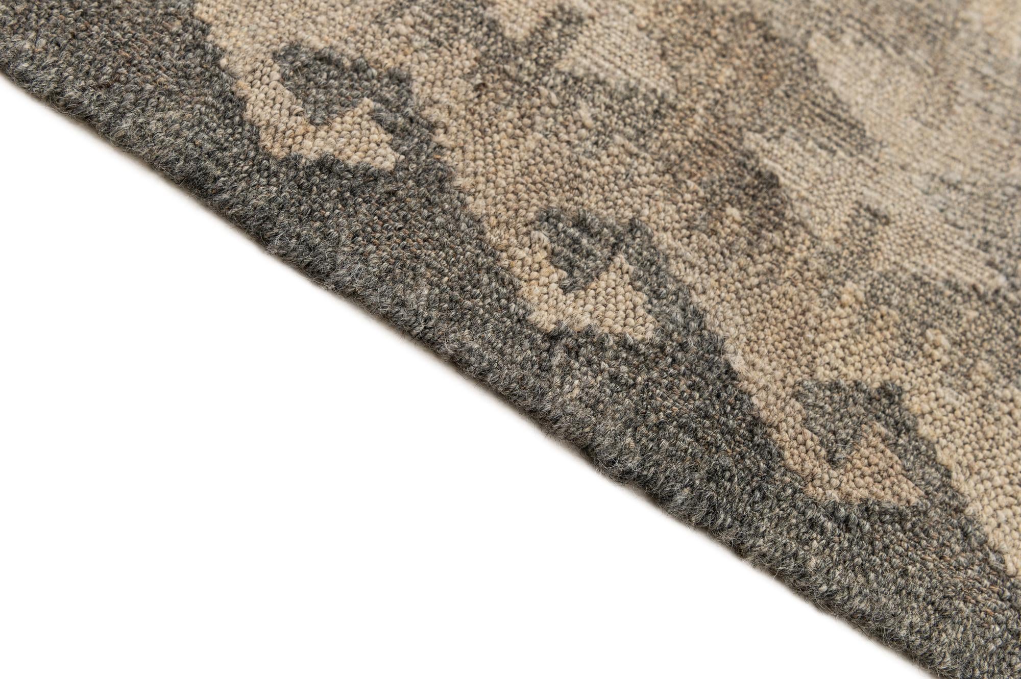 6' 8 x 9' 8 Hand Woven Kilim Maymana Wool Rug