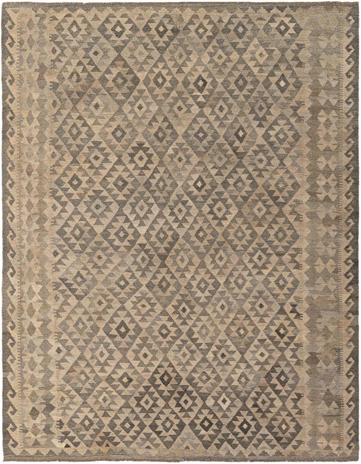 Detail image of 6' 8 x 9' 8 Hand Woven Kilim Maymana Wool Rug