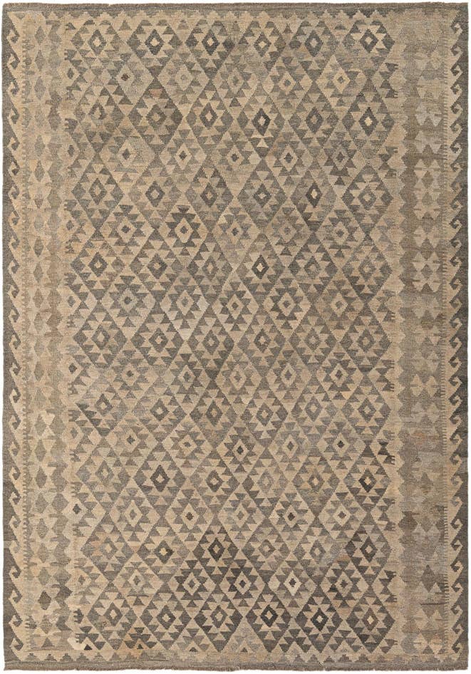 Detail image of 6' 8 x 9' 8 Hand Woven Kilim Maymana Wool Rug