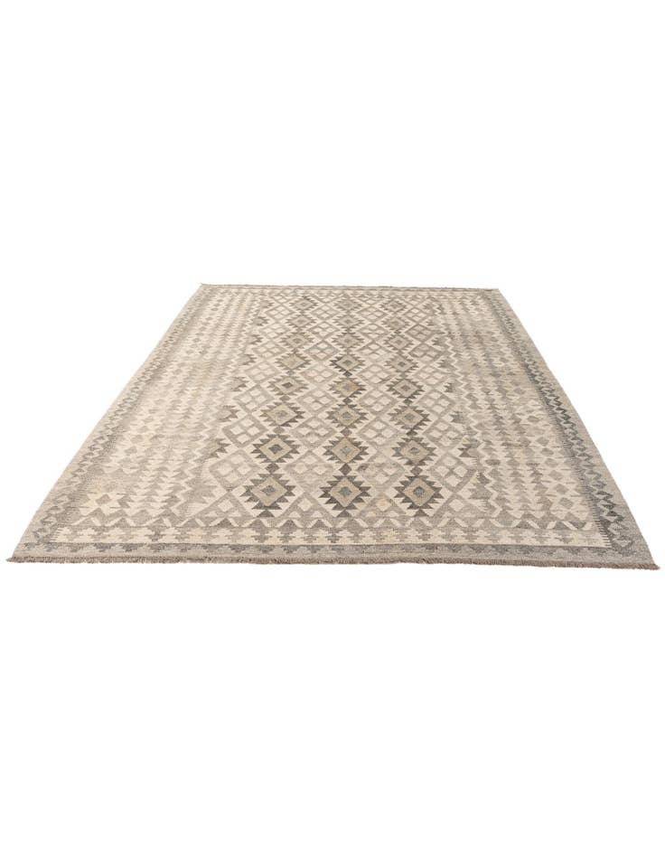 Detail image of 6' 9 x 9' 9 Hand Woven Kilim Maymana Wool Rug