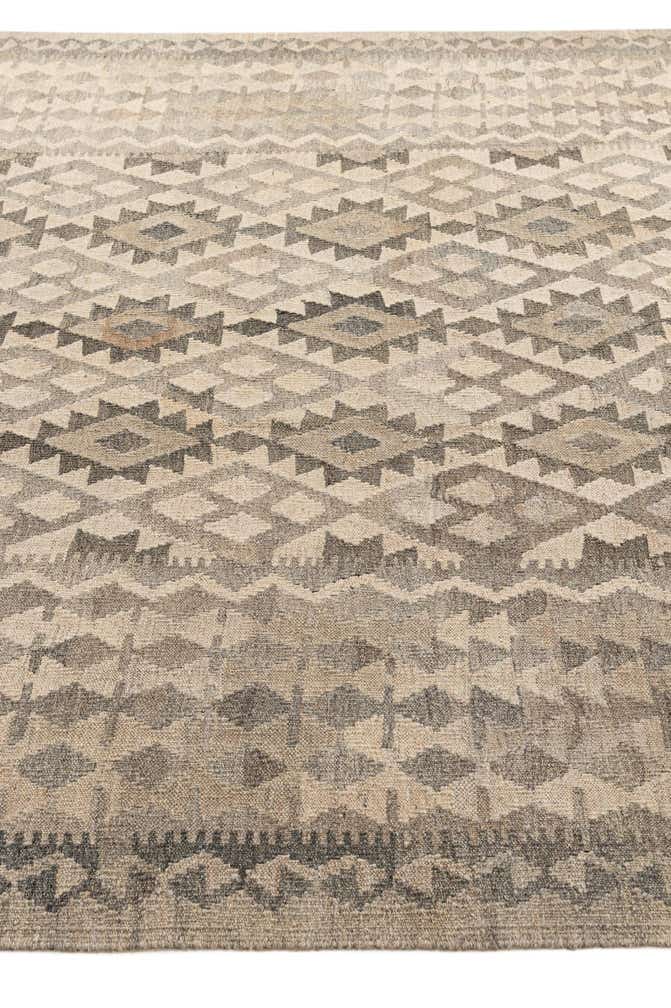 6' 9 x 9' 9 Hand Woven Kilim Maymana Wool Rug