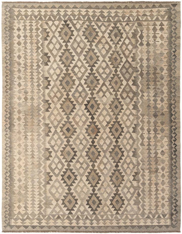Detail image of 6' 9 x 9' 9 Hand Woven Kilim Maymana Wool Rug